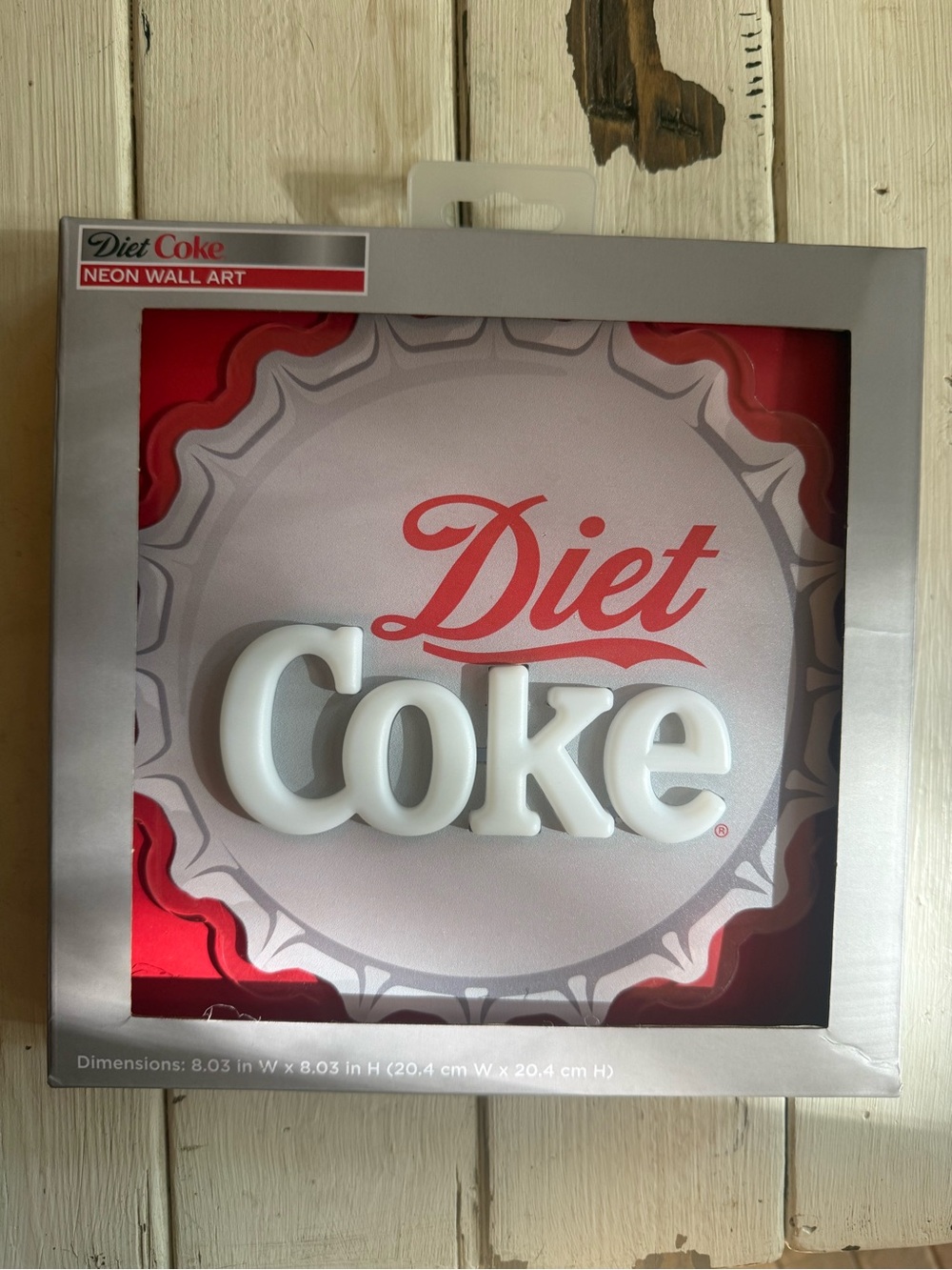 Diet Coke Neon Wall Art 8" x 8" Battery Operated Official Coca-Cola Licensed NEW